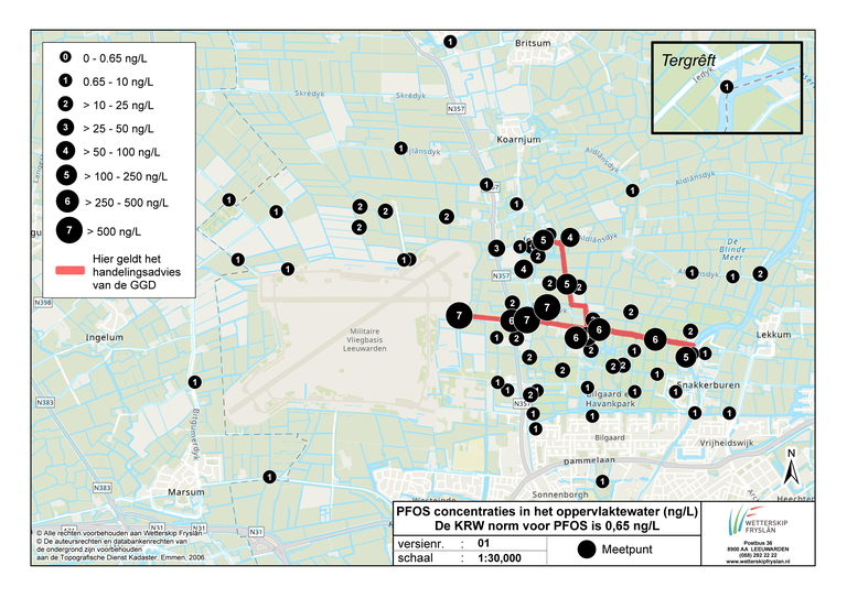 Kaart resultaten onderzoeken PFOS-gehaltes oppervlaktewater tm 25 juni 2024.png