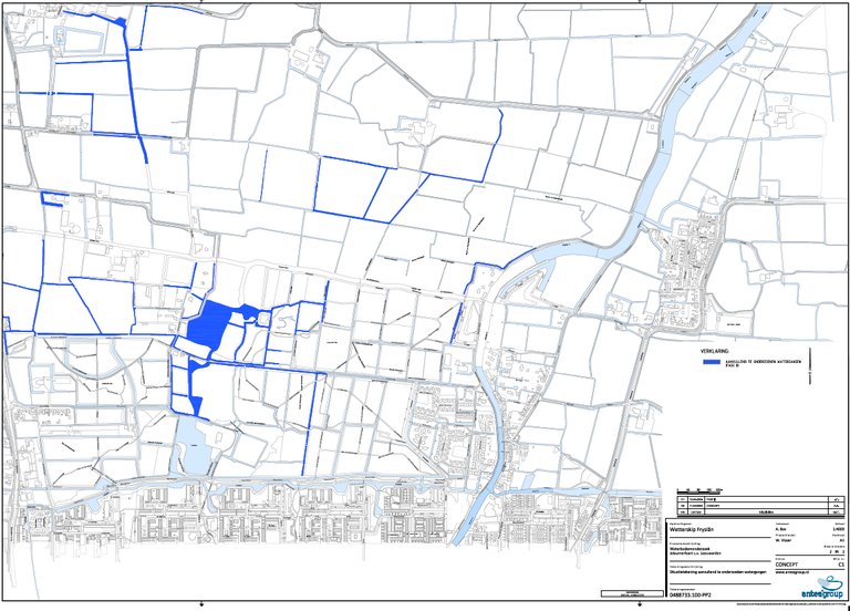 Plattegrond met trajecten aanvullend waterbodemonderzoek fase 2 noord- en zuidkant Jelsumer Feart vanaf 15 april 2024.