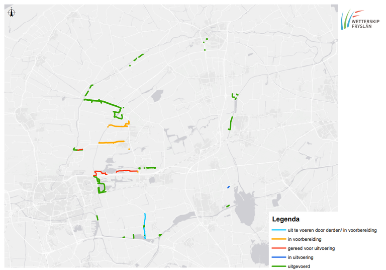 Werkoverzicht oevers en keringen Leeuwarden Oost